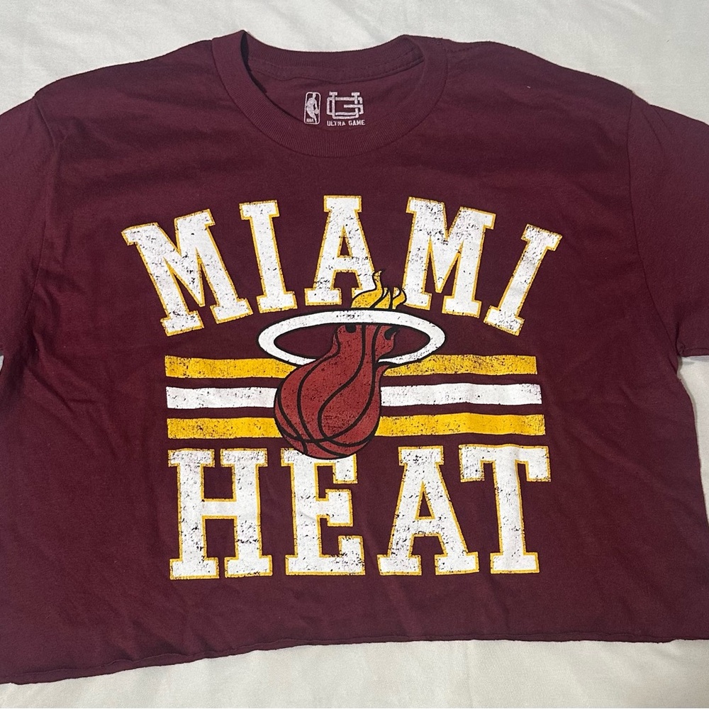 Women’s Miami Heat Maroon Cropped T-Shirt